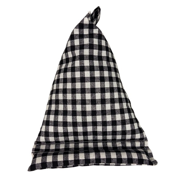 Cell Phone Holder Pillow Stand Black White Gingham Print Pattern Fabric Handmade - Picture 1 of 9